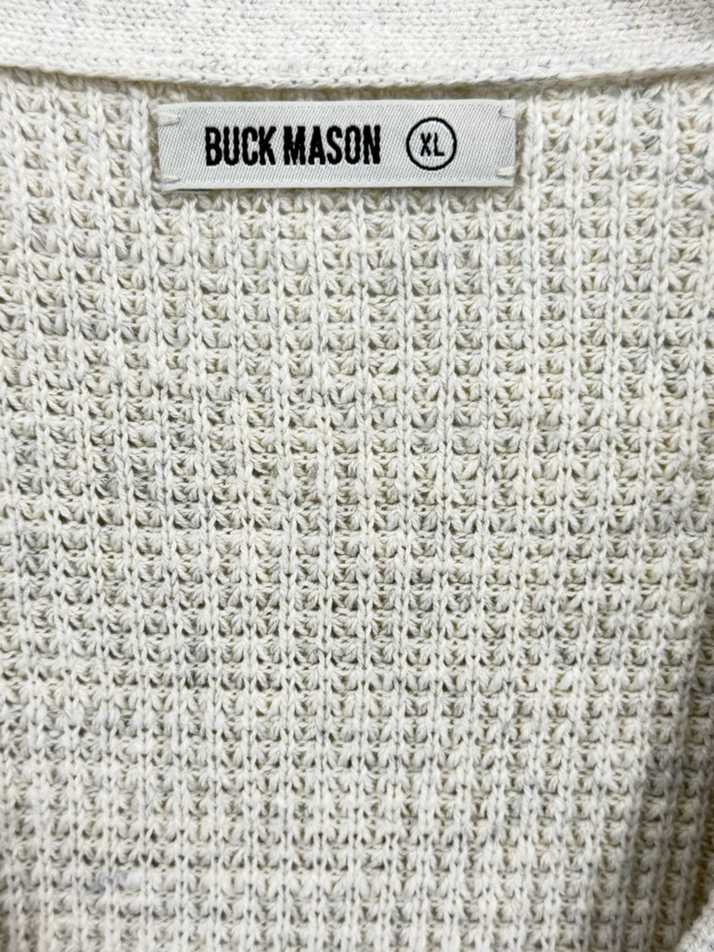 Buck Mason NWT Seafarer Cotton Cropped Cardigan Marled Sand Ivory Size XL - Picture 11 of 15